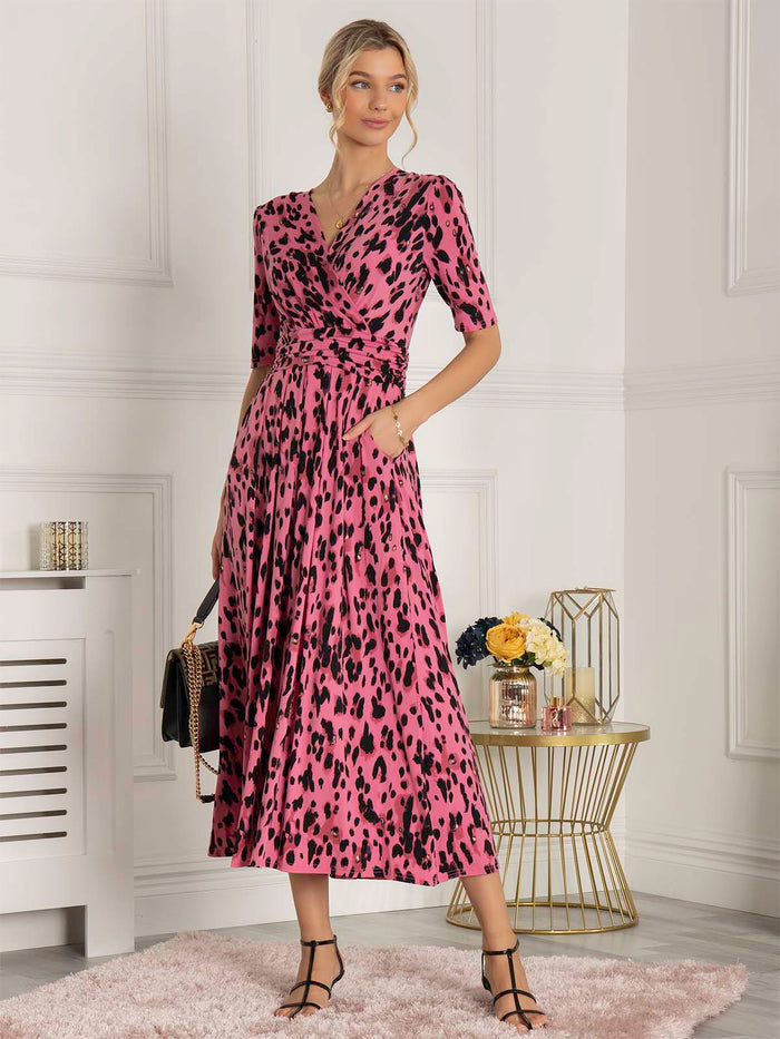 JOSIE ANIMAL PRINT MAXI DRESS (PINK ANIMAL)