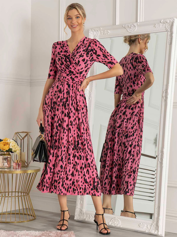 JOSIE ANIMAL PRINT MAXI DRESS (PINK ANIMAL)