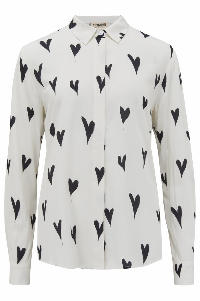 Joy Shirt | Monochrome Hearts (Off White)