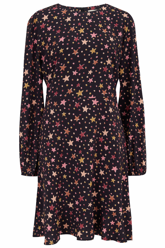 Juliette Dress - Black, Cutout Stars