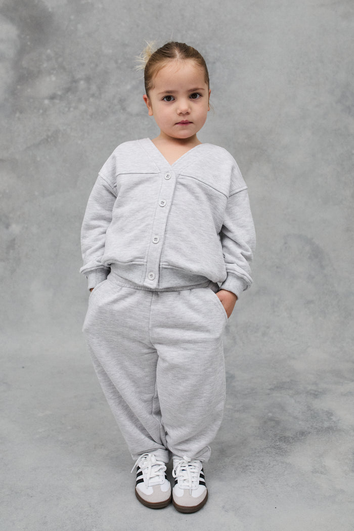 JUNIOR JERSEY CARDIGAN - GREY MARL