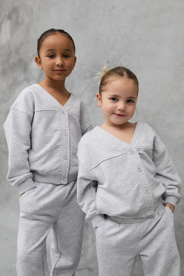 JUNIOR JERSEY CARDIGAN - GREY MARL