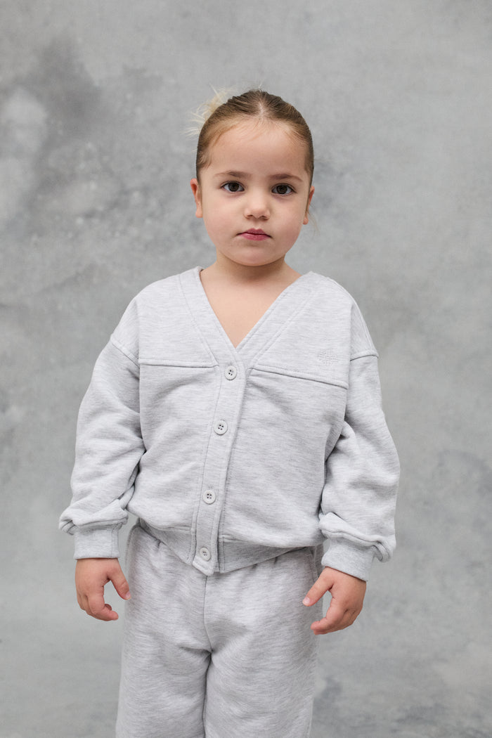 JUNIOR JERSEY CARDIGAN - GREY MARL