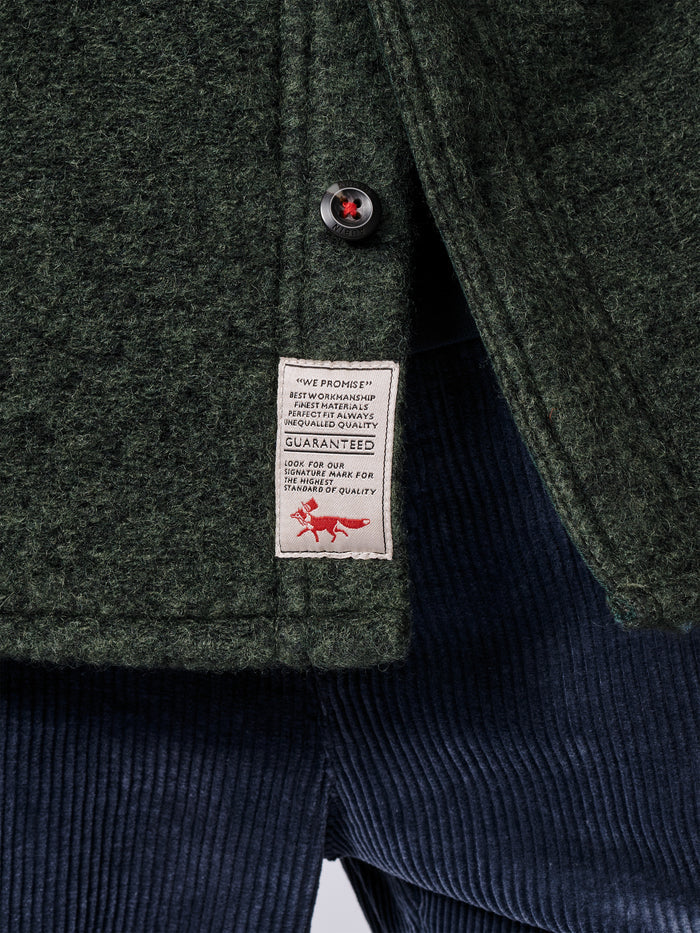 Aubin Khaki Kendale Boiled Wool Overshirt | Overshirt
