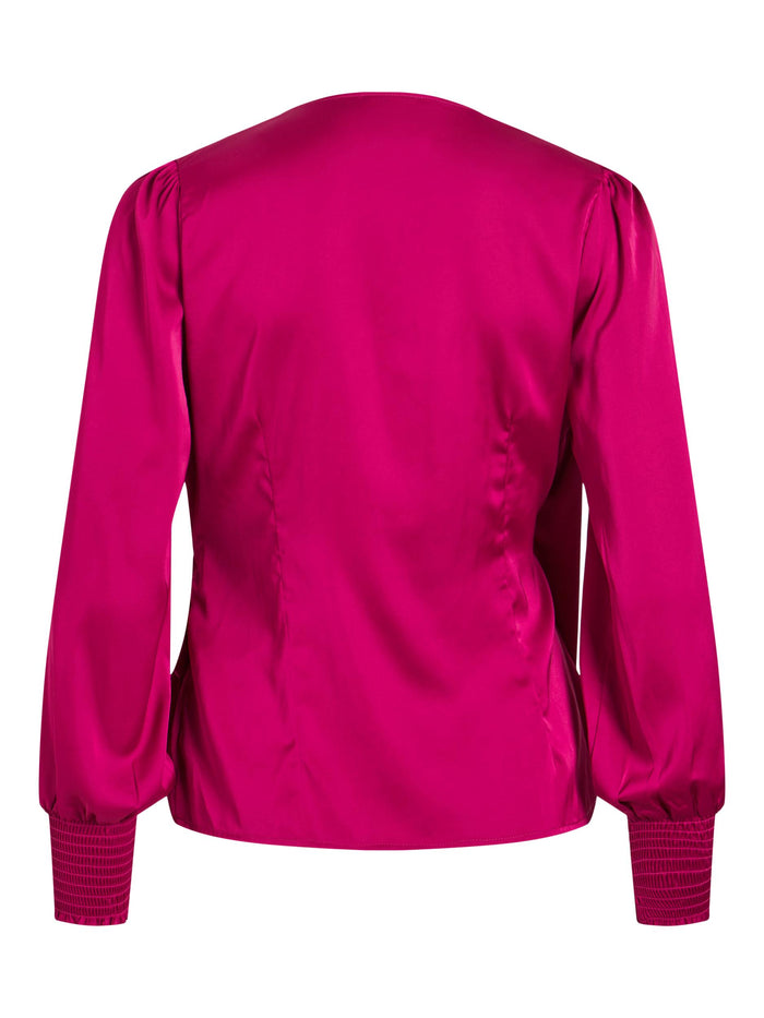 KENZIE L/S WRAP TOP (FESTIVAL FUSCHIA)