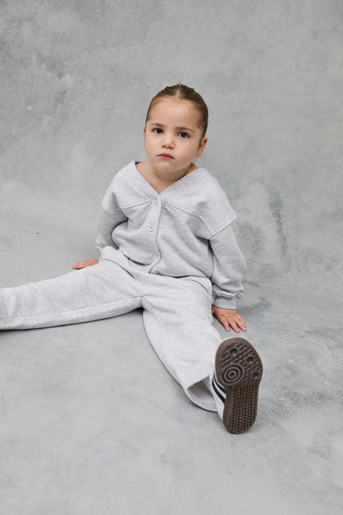 KIDS RELAXED STRAIGHT LEG JOGGERS - GREY MARL