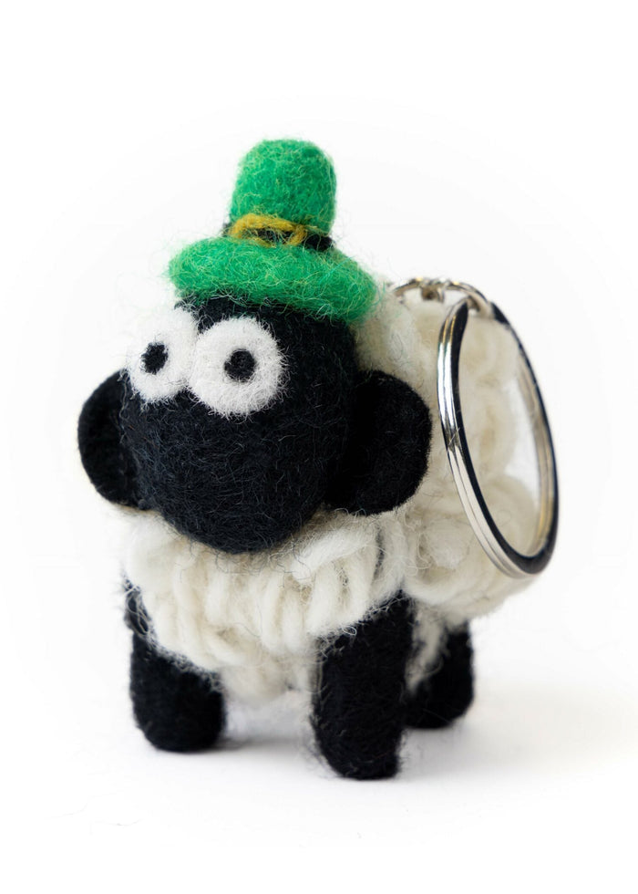Knitted Wool Standing Sheep Keyring