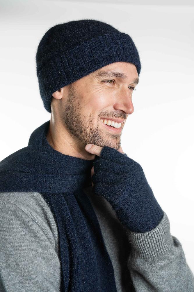 Possum and Merino  KO2021 Lightweight Beanie - A lighter weight, single thickness beanie with a ribbed turned back edge.  One size.  Made proudly in New Zealand from a premium blend of 40% possum fur, 50% merino lambswool & 10% mulberry silk.