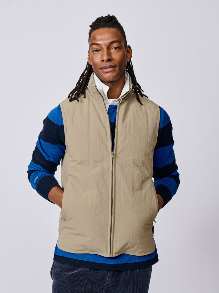 Aubin Light Khaki Lancaster Lightweight Nylon Gilet | Gilet
