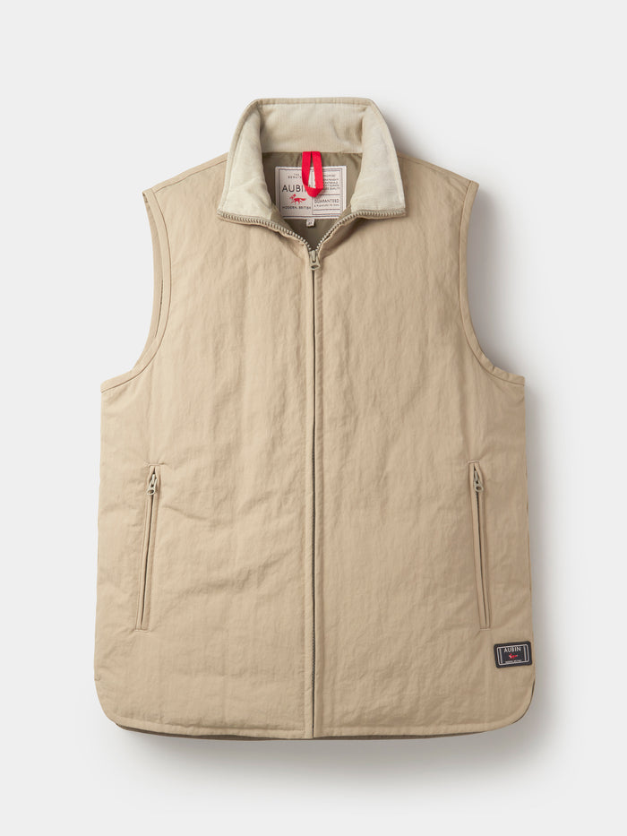 Aubin Light Khaki Lancaster Lightweight Nylon Gilet | Gilet