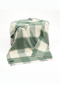 Large Irish Picnic Blanket White Sea Green Block