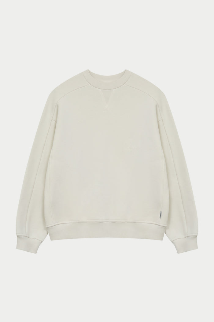 LAUNDERED CLASSICS SEAM DETAIL SWEATSHIRT - ECRU