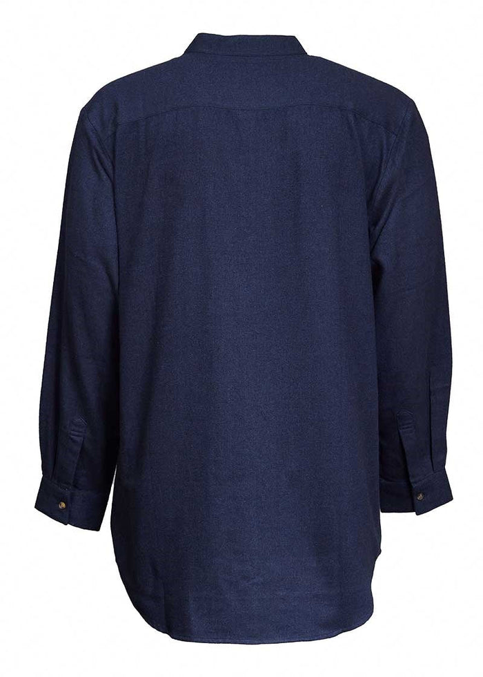 Lee Valley Grandfather Shirt | Navy Melange Twill Flannel