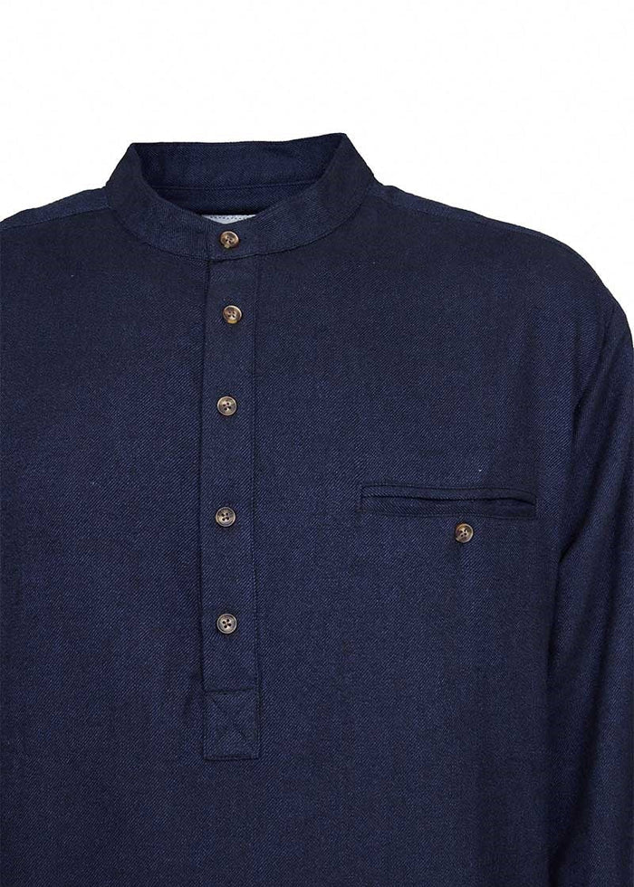 Lee Valley Grandfather Shirt | Navy Melange Twill Flannel