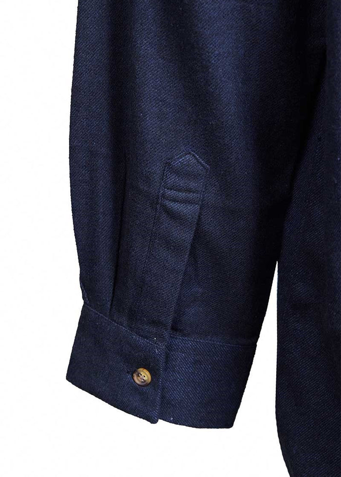 Lee Valley Grandfather Shirt | Navy Melange Twill Flannel