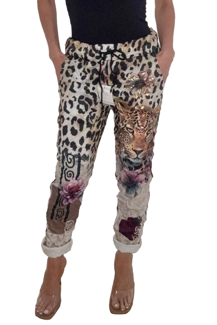 Style the Leopard Print Metallic Glam Jogger exclusively at Born To Glam