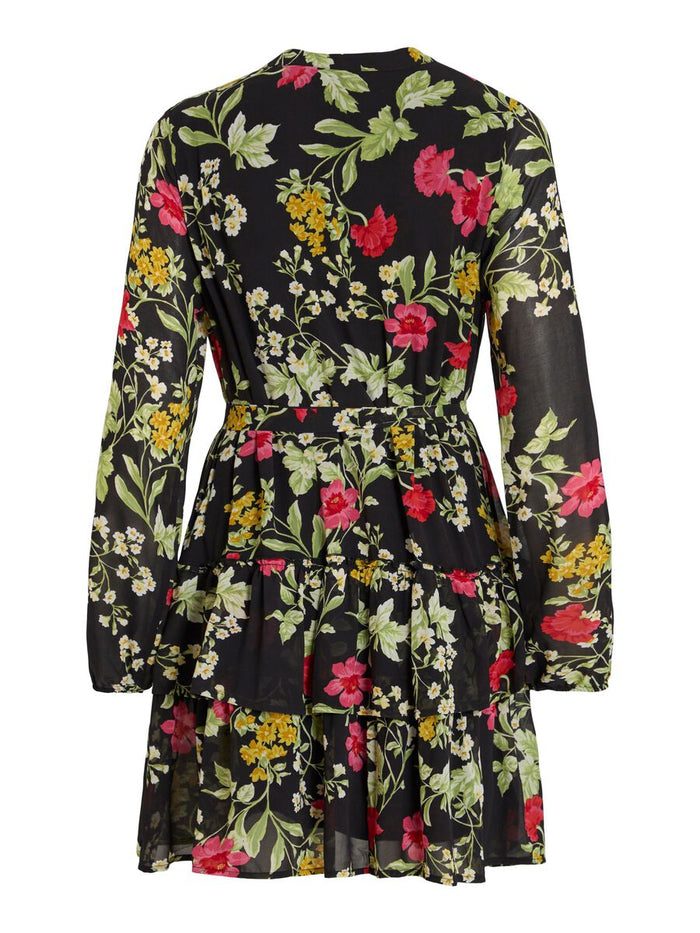 Leslie Short Dress (Black/Floral)