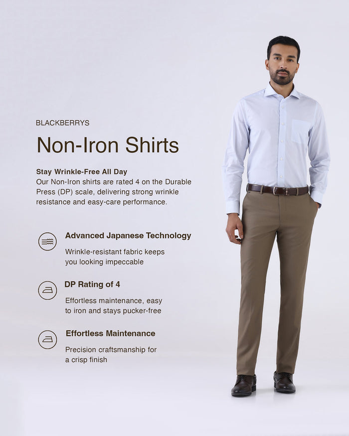 Light Blue Non Iron Printed Shirt - Erol