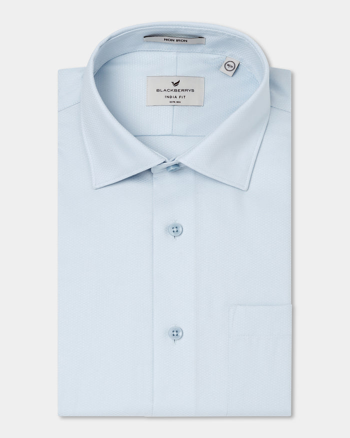 Light Blue Non Iron Textured Shirt - P31