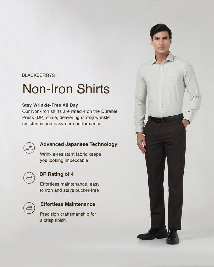 Light Olive Non Iron Textured Shirt - Rise E