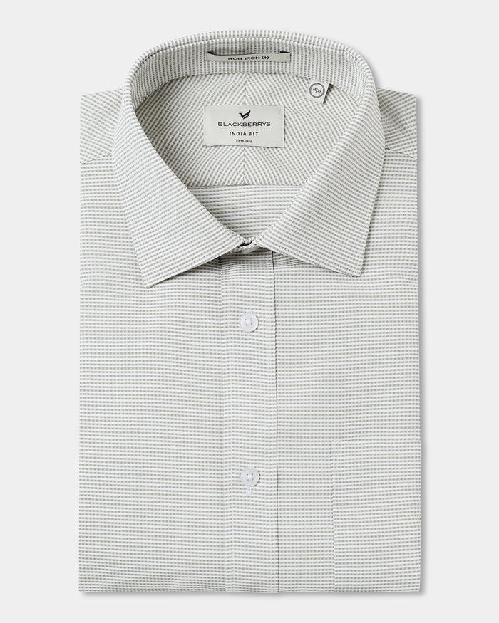 Light Olive Non Iron Textured Shirt - Rise E