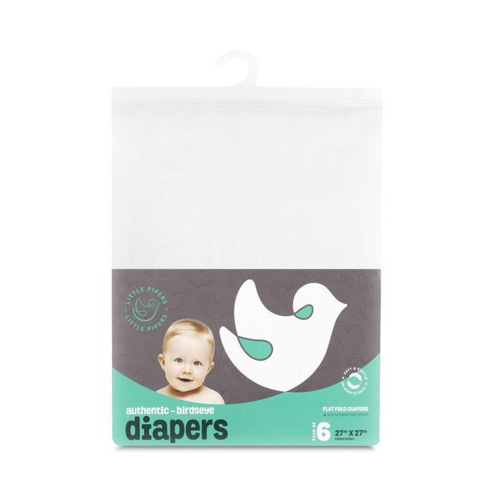 Little Pipers Birdseye Flat-fold Absorbent Burp Cloths