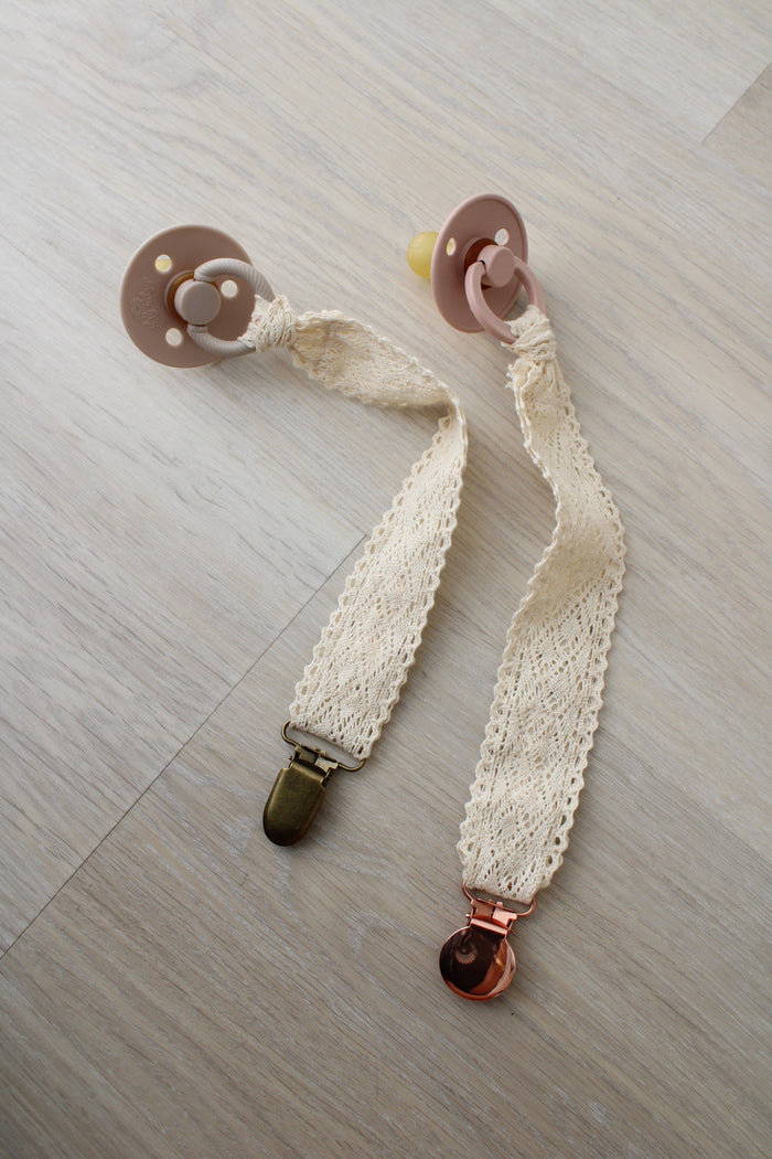 Little Threads Diamond Crochet Collection Pacifier Clip