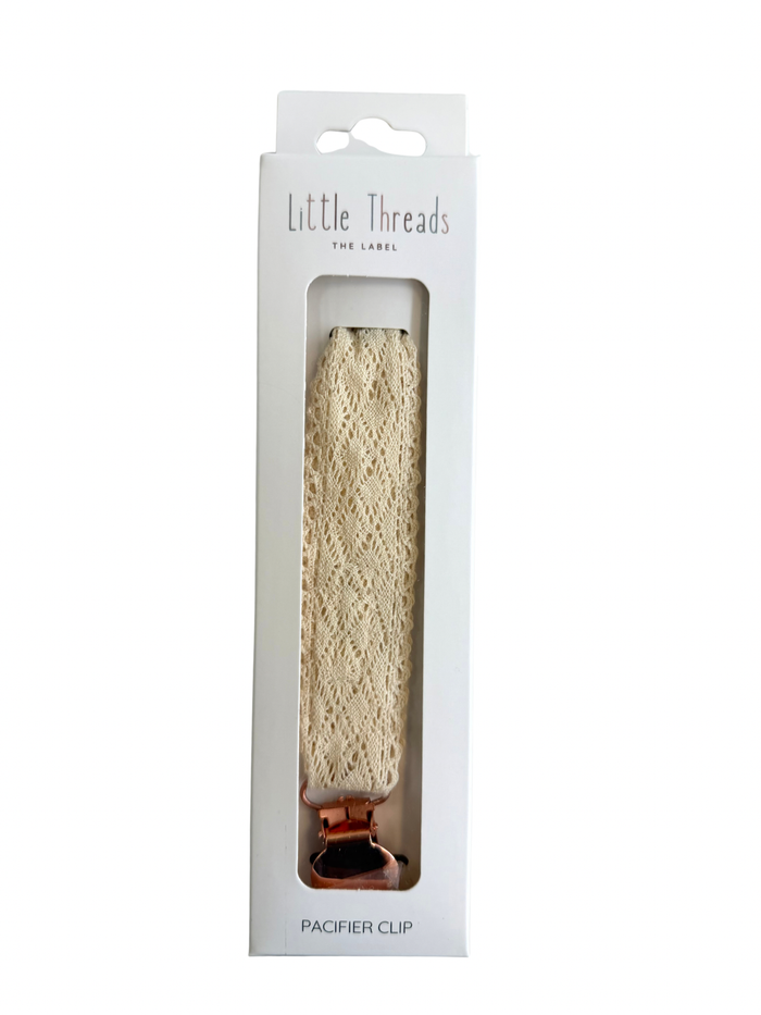 Little Threads Diamond Crochet Collection Pacifier Clip