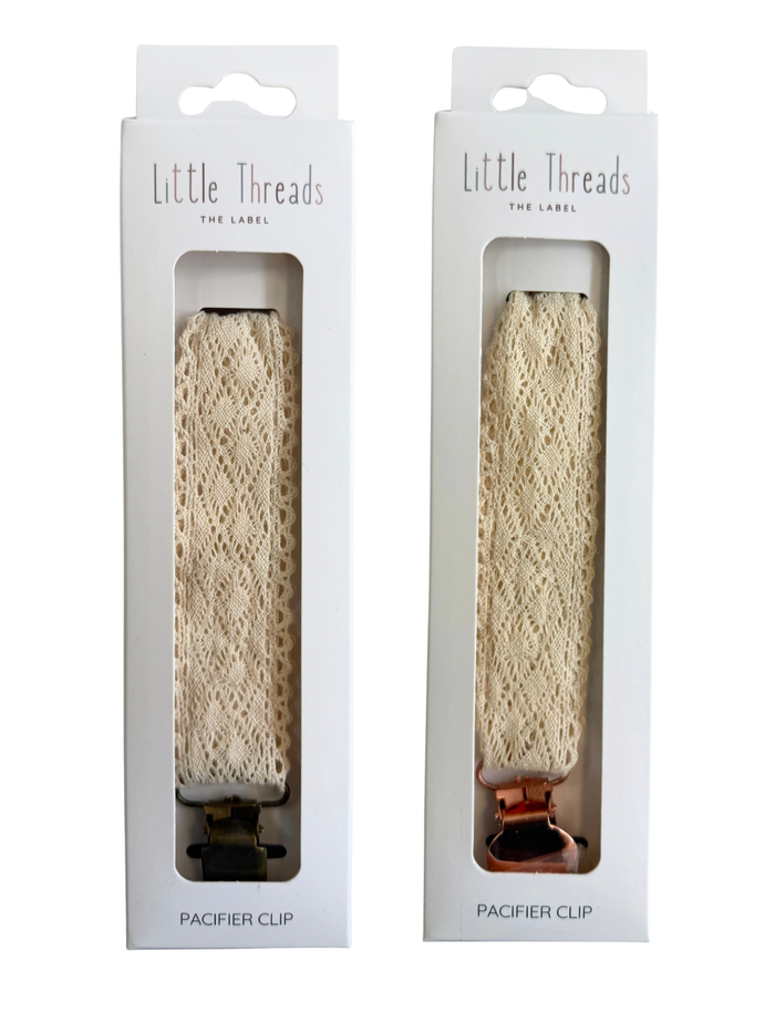 Little Threads Diamond Crochet Collection Pacifier Clip