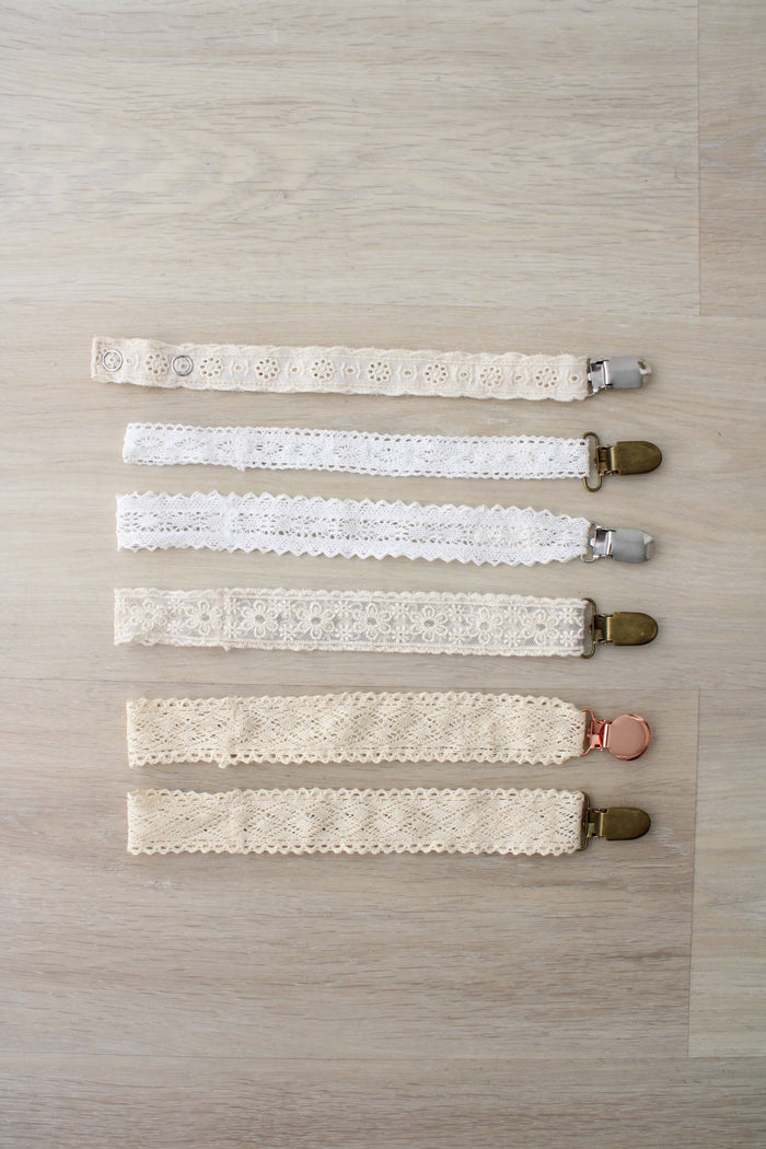 Little Threads Diamond Crochet Collection Pacifier Clip