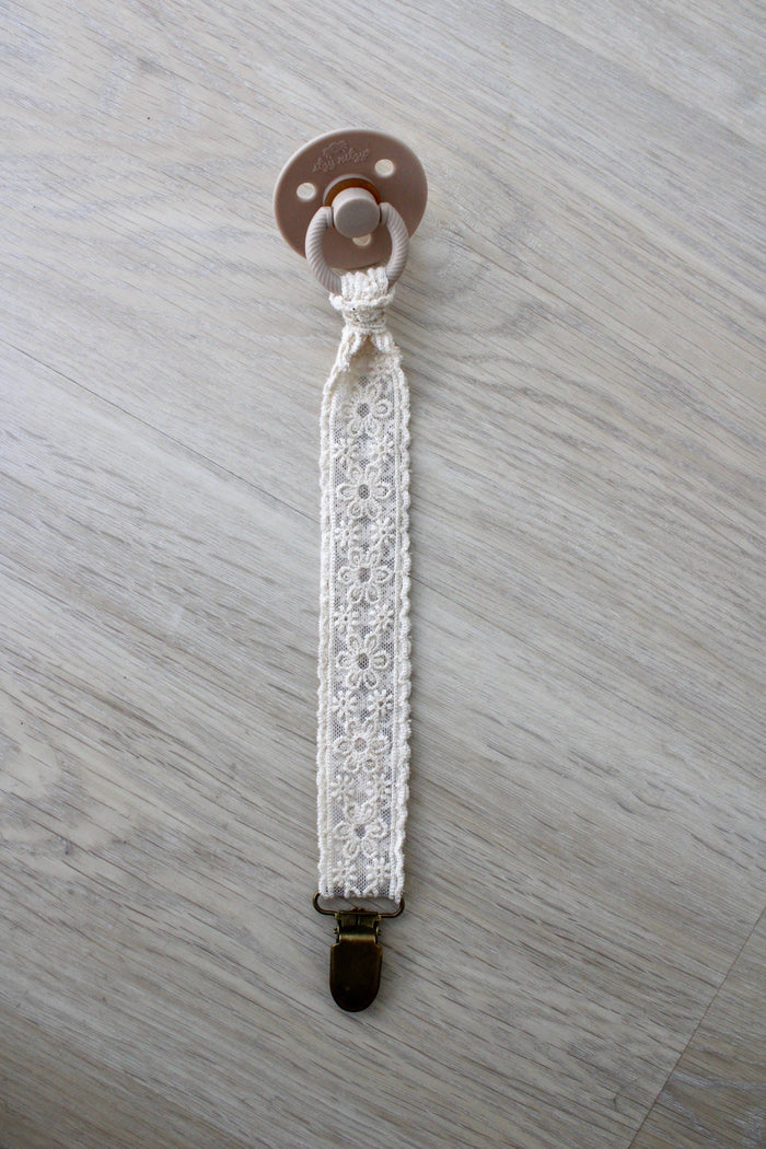 Little Threads Floral Lace Pacifier Clip