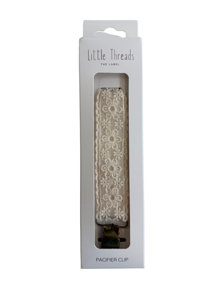Little Threads Floral Lace Pacifier Clip