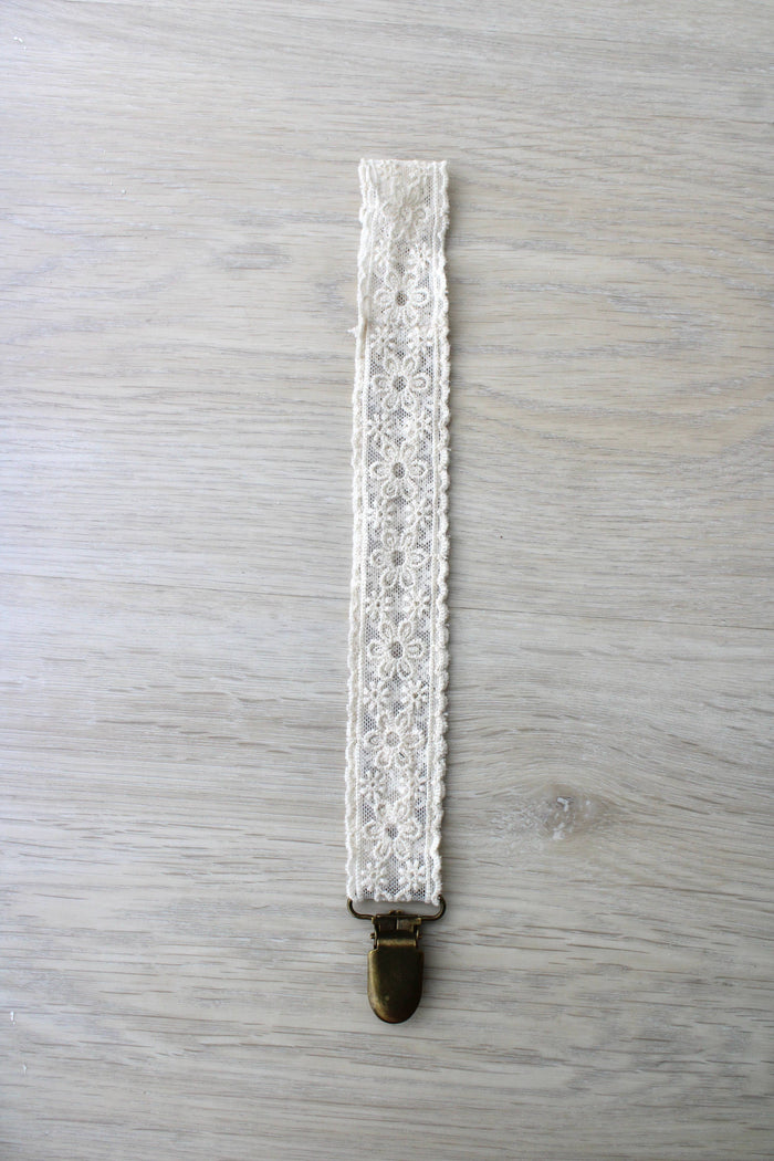Little Threads Floral Lace Pacifier Clip