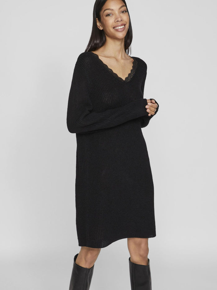Lourda Mini Knit Dress (Black)