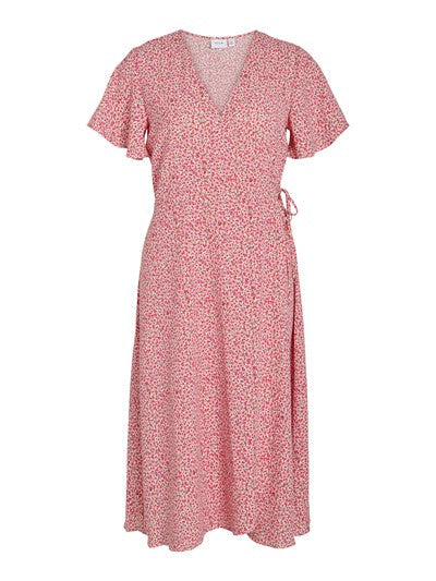 Lovie Wrap Midi Dress (Pink Yarrow/Alini)