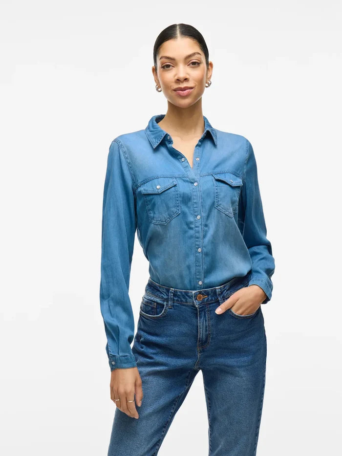 Luca Denim Shirt (Medium Blue)