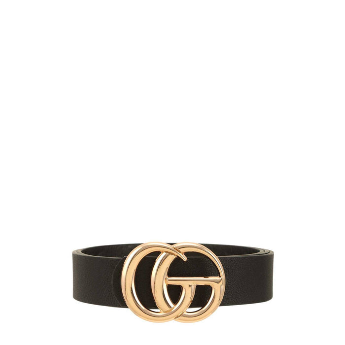 Luxe Vegan Leather Belt with Gold GO Buckle
