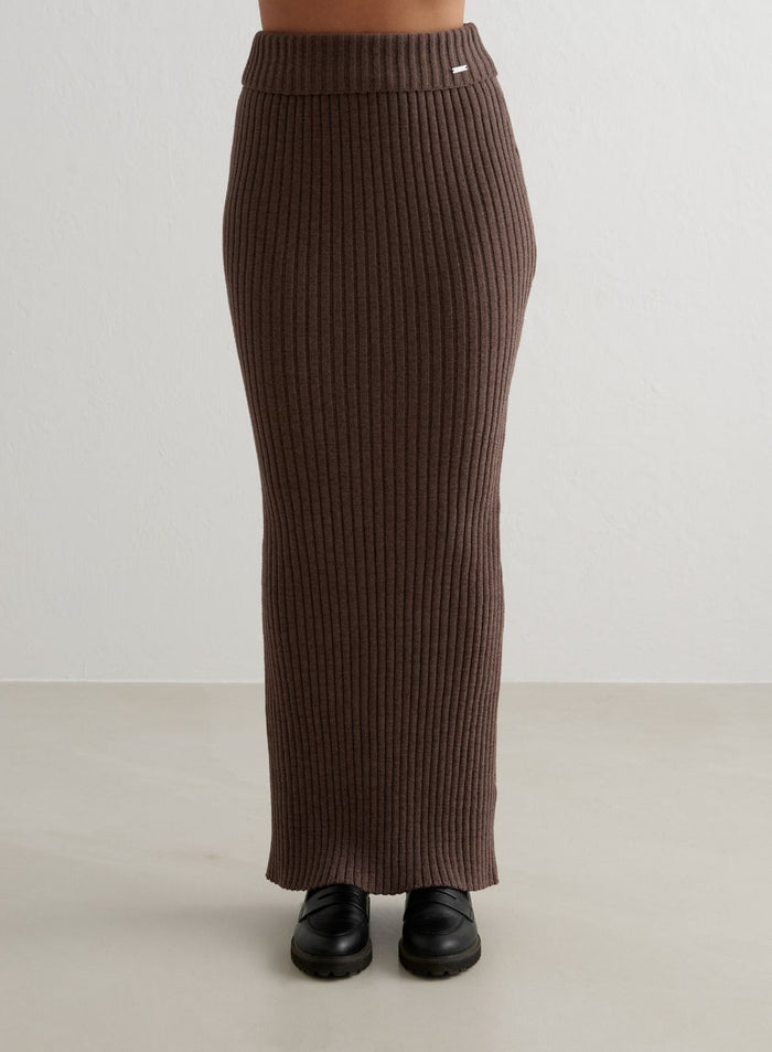 Macchiato Rib Knit Sweater & Skirt Set