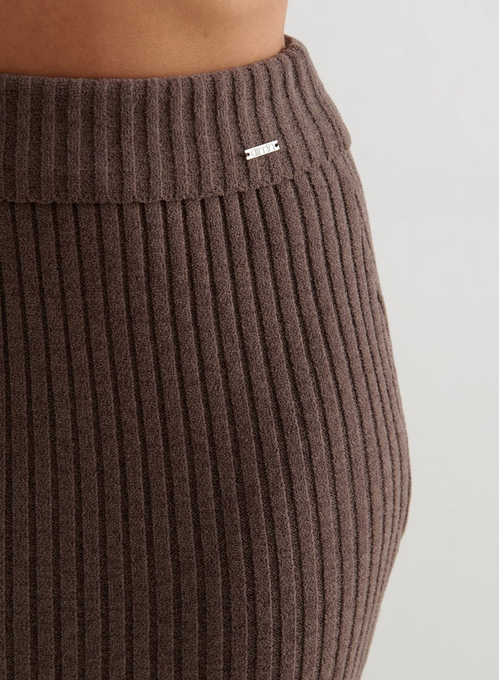 Macchiato Rib Knit Sweater & Skirt Set