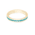 March (Aquamarine) Yellow Gold Ring | Size 9