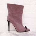 MARCO DE VINCENZO PINK CRYSTAL HEELED BOOTIES WITH PVC - SIZE 37