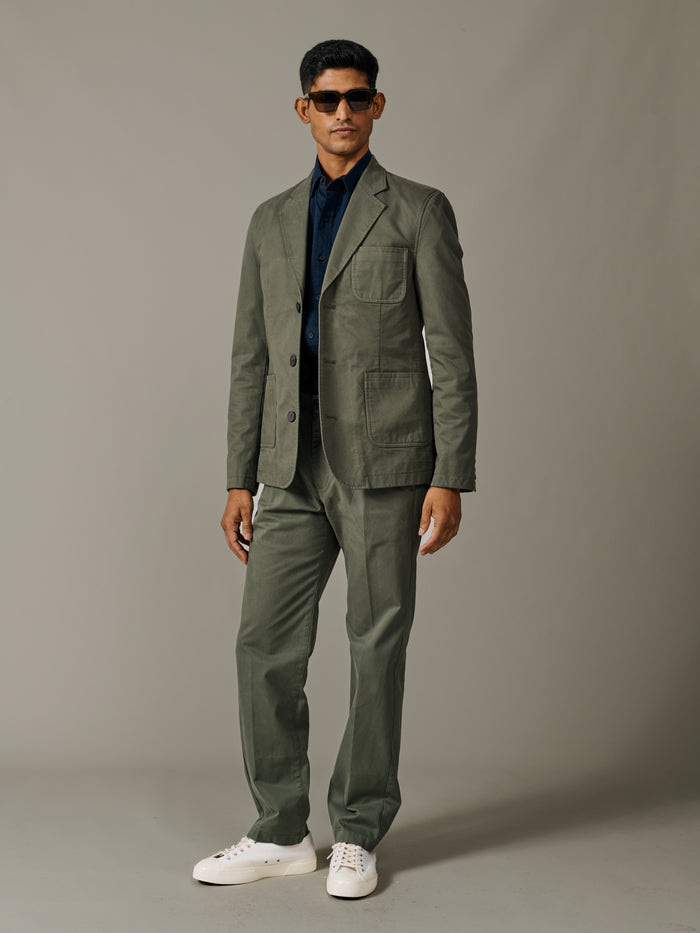 Aubin Khaki Mareham Patch Pocket Jacket | Suit Jackets
