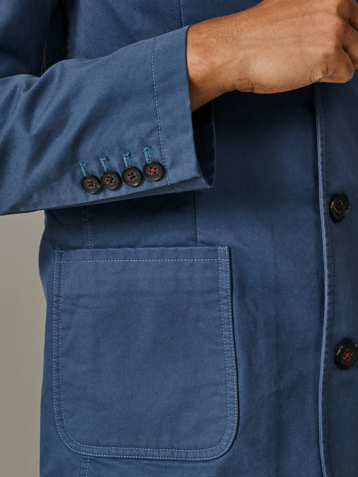 Aubin Washed Blue Mareham Patch Pocket Jacket | Suit Jackets