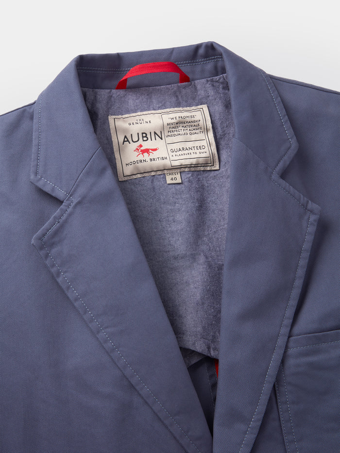 Aubin Washed Blue Mareham Patch Pocket Jacket | Suit Jackets