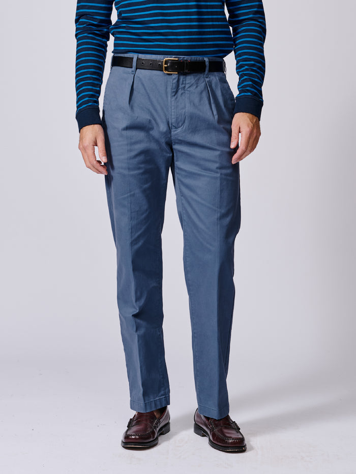 Aubin Washed Blue Mareham Relaxed Fit Trouser | Suit Trousers