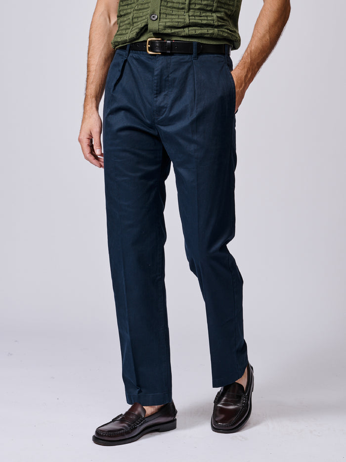 Aubin Navy Mareham Relaxed Fit Trouser | Suit Trousers