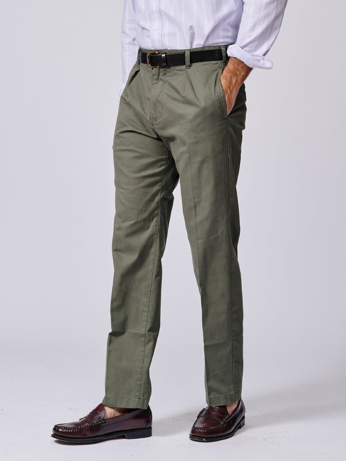 Aubin Khaki Mareham Relaxed Fit Trouser | Suit Trousers