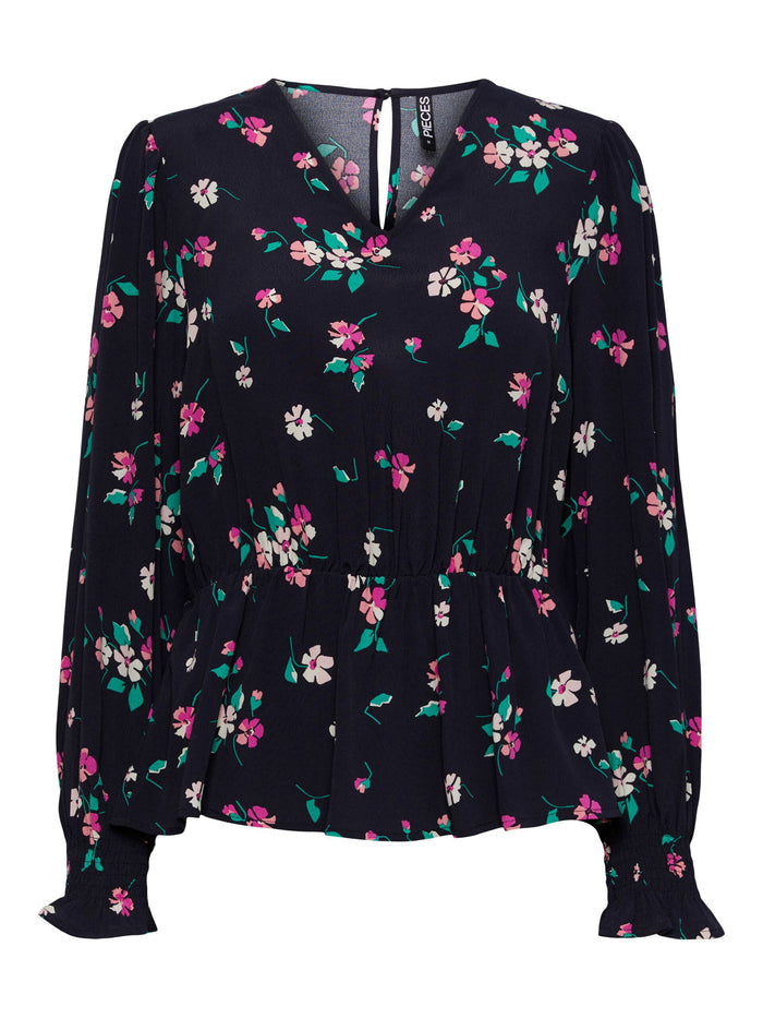 Maura V-Neck Top (Navy)