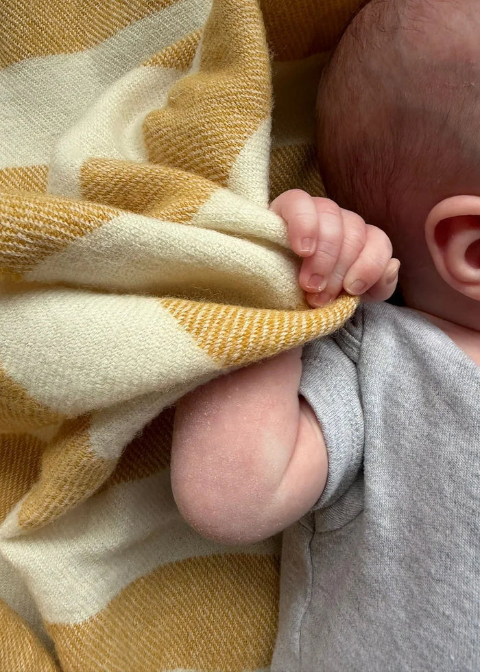 McNutt of Donegal Whispering Lemon Baby Blanket | Pure Wool