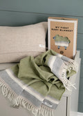 McNutt of Donegal Willow Green Baby Blanket | Pure Merino Lambswool